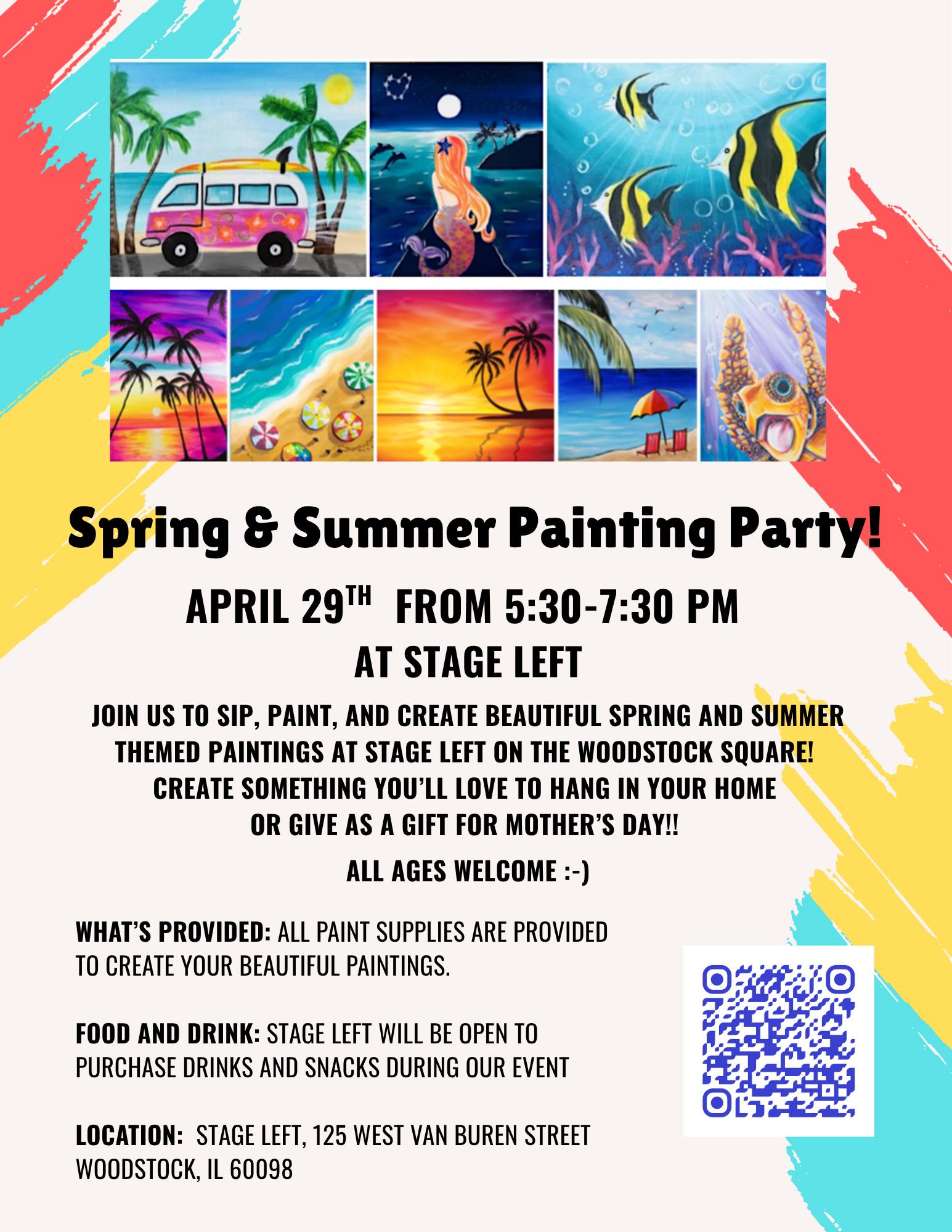 Paint & Sip: Spring & Summer Painting Party at Stage Left on the ...