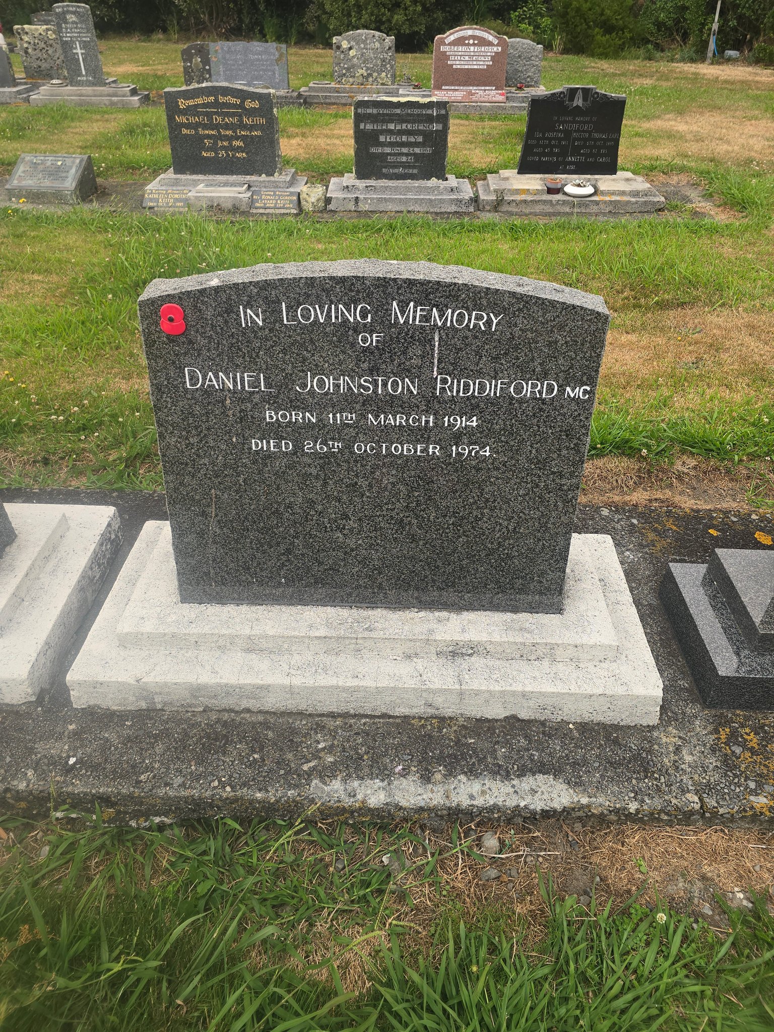 NZ - Captain Daniel Johnston Riddiford, MC – Featherston Cemetery Today ...