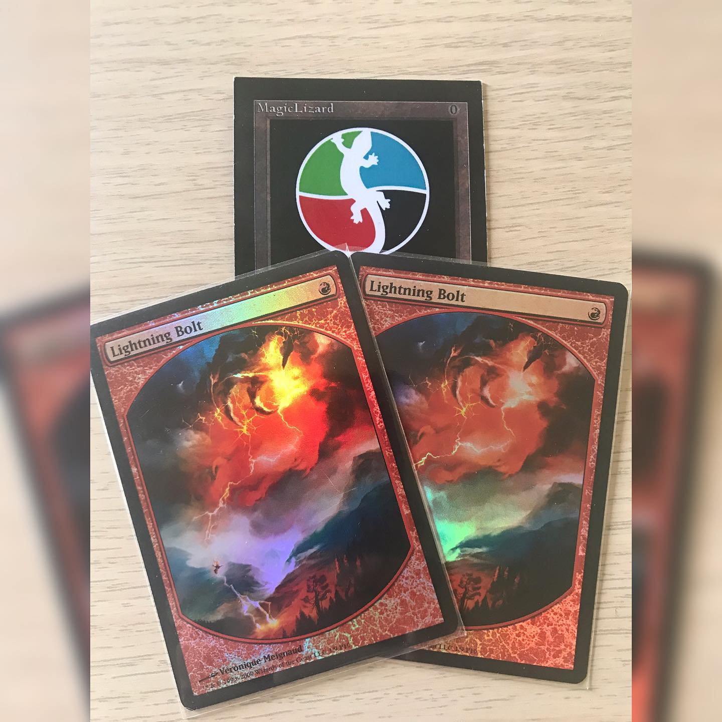 Magic - Foil Textless Lightning Bolt, Magic Player Rewards, 2009. One ...
