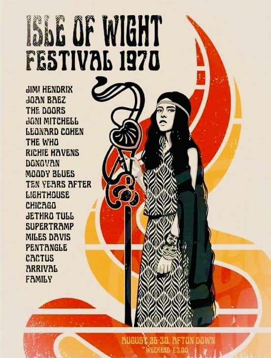 What are 1970 Isle of Wight Festival posters worth?
