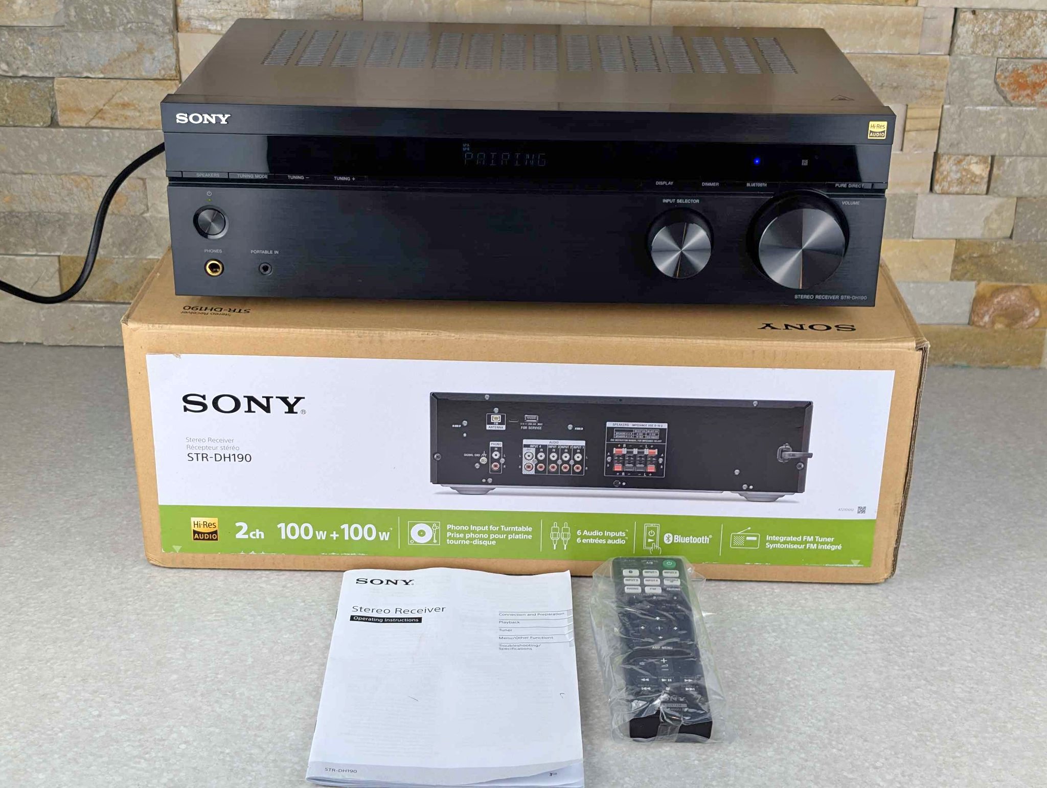 Sony STR-DH190 Stereo Receiver 2 channel Phono Inputs & Bluetooth NEW ...