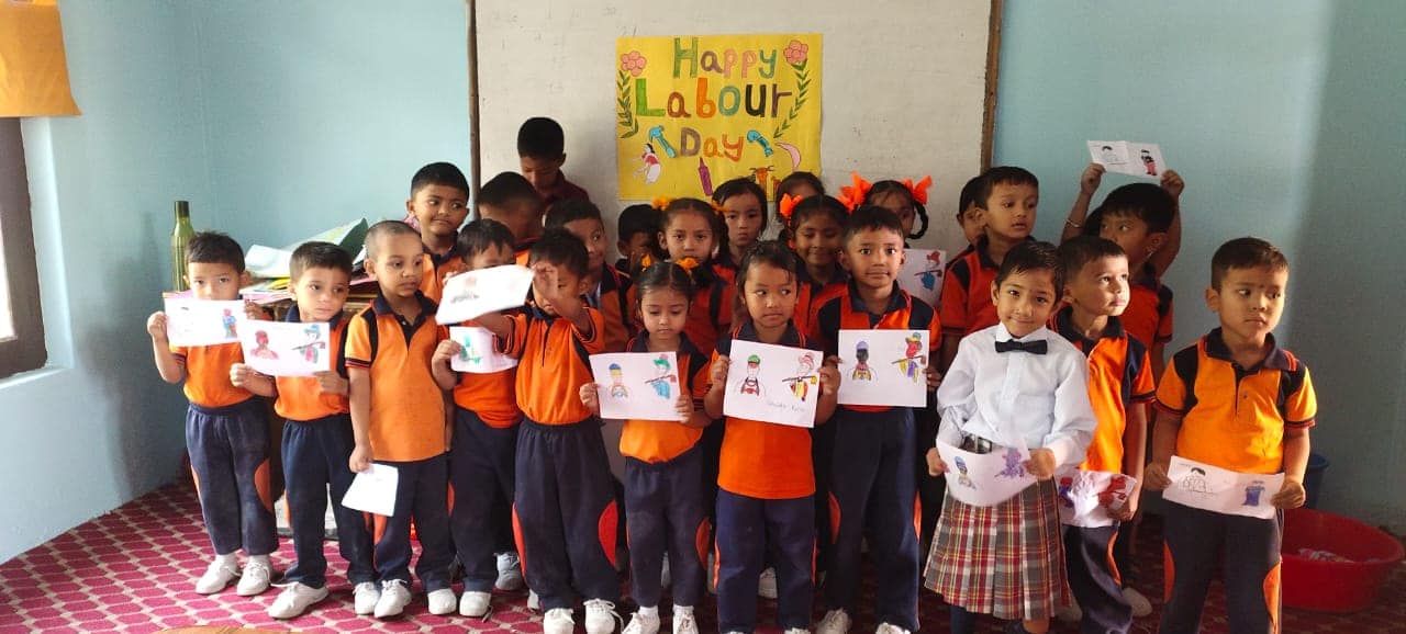 🙏🙏🙏 On the occasion of international labour day our pre primary level ...