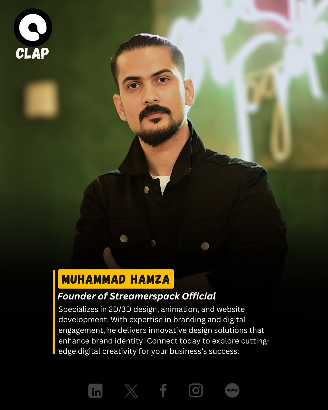 Clap Pakistan - Meet Muhammad Hamza: Creative Visionary &... | Facebook