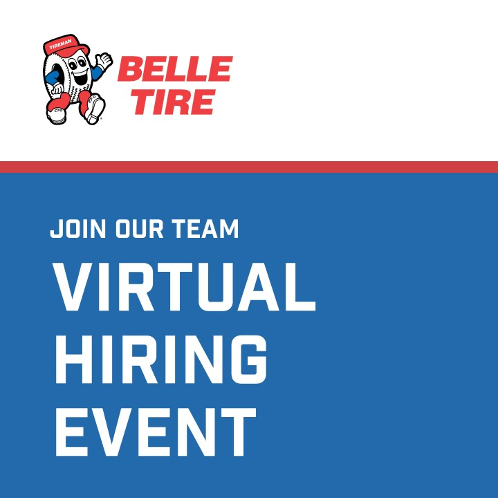 Belle Tire - We’re hosting a Virtual Hiring Event on November 9th and ...