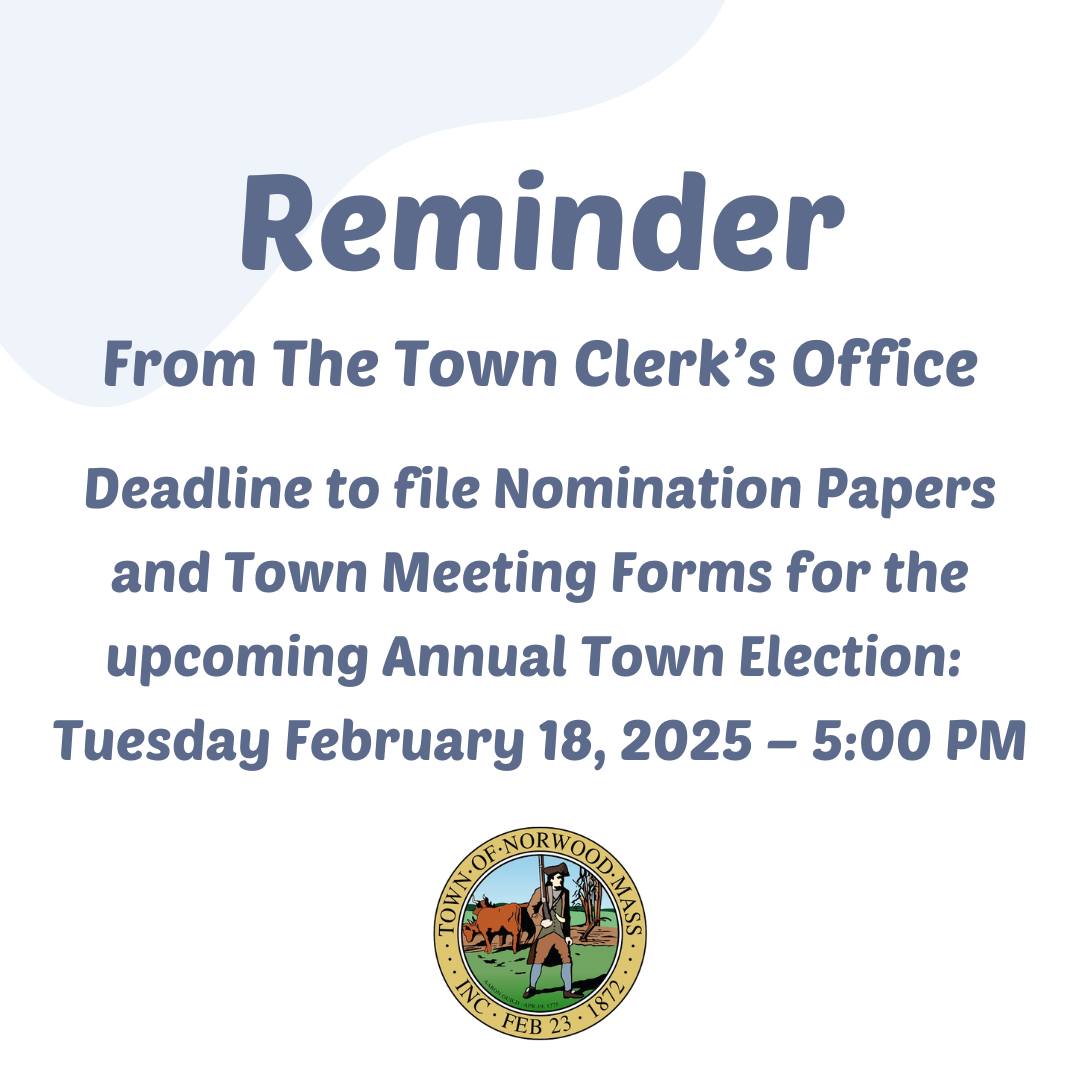 Town - ELECTION REMINDER FROM TOWN CLERK’S OFFICE Deadline to file ...