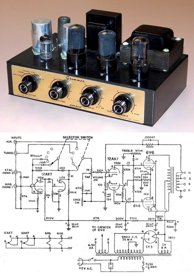 Grommes lj5 mono tube hifi amplifier