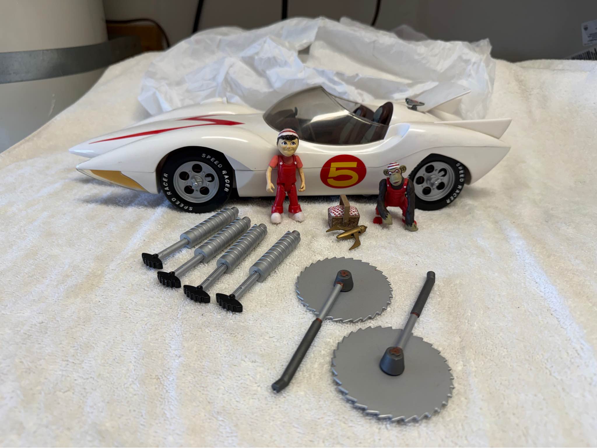 Speed Racer Mach 5 Playset w/ Spritle & Chim-Chim - Complete - Toy ...