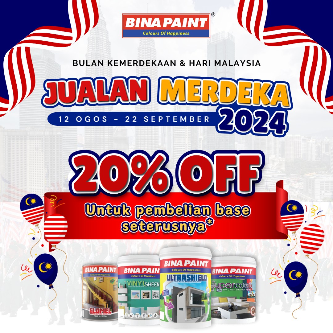 Bina Paint - DISKAUN 20% SEMPENA MERDEKA 😱 🇲🇾 ‼‼‼‼...