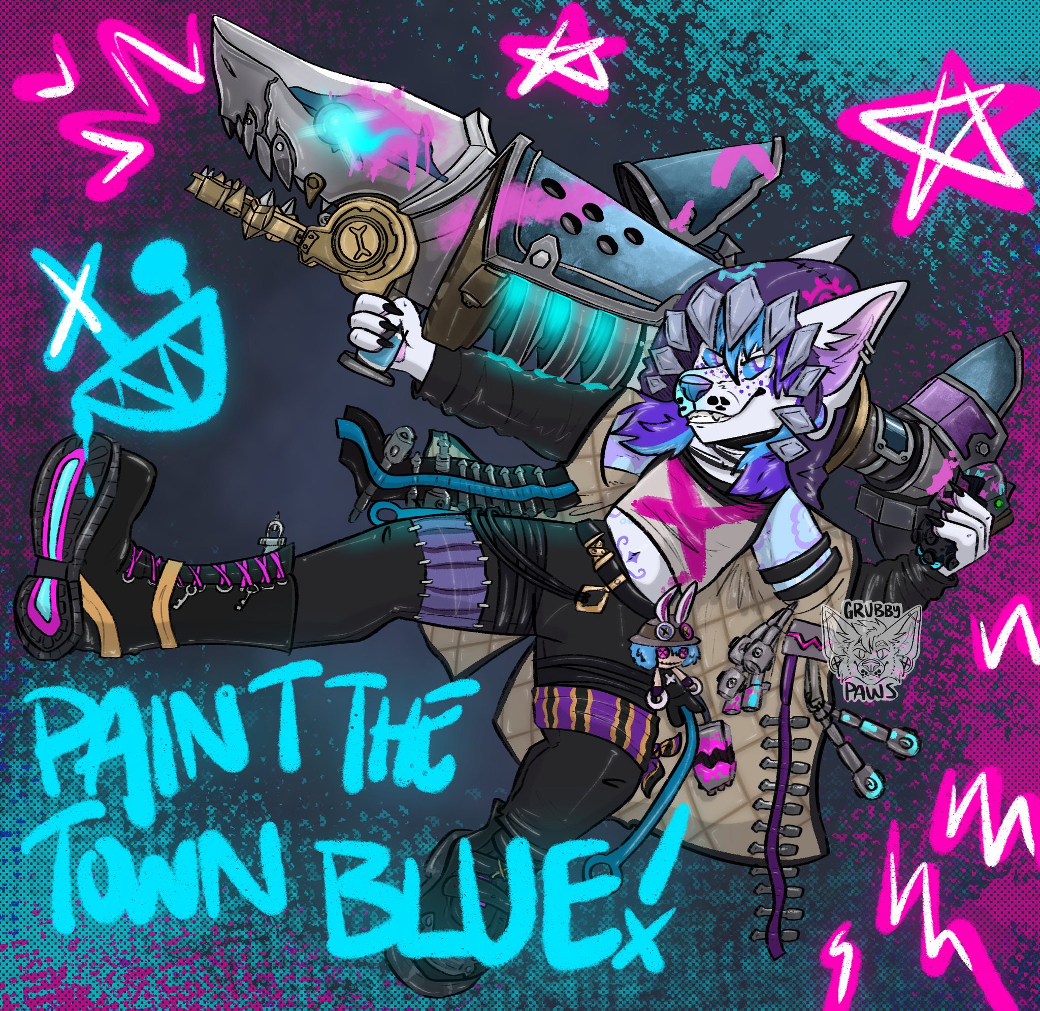 Grubbypaws - 💥Paint the town blue, riots all around you!!💥 After 9 ...
