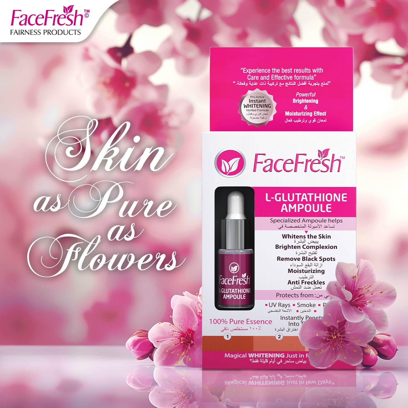 glutathione for fairness Face Fresh L-Glutathione Ampoule helps improve skin texture and clarity by reducing blemishes, scars, and hyperpigmentation. It nourishes and hydrates, providing a solution acne and uneven skin tone. For best results ghk cu copper peptide