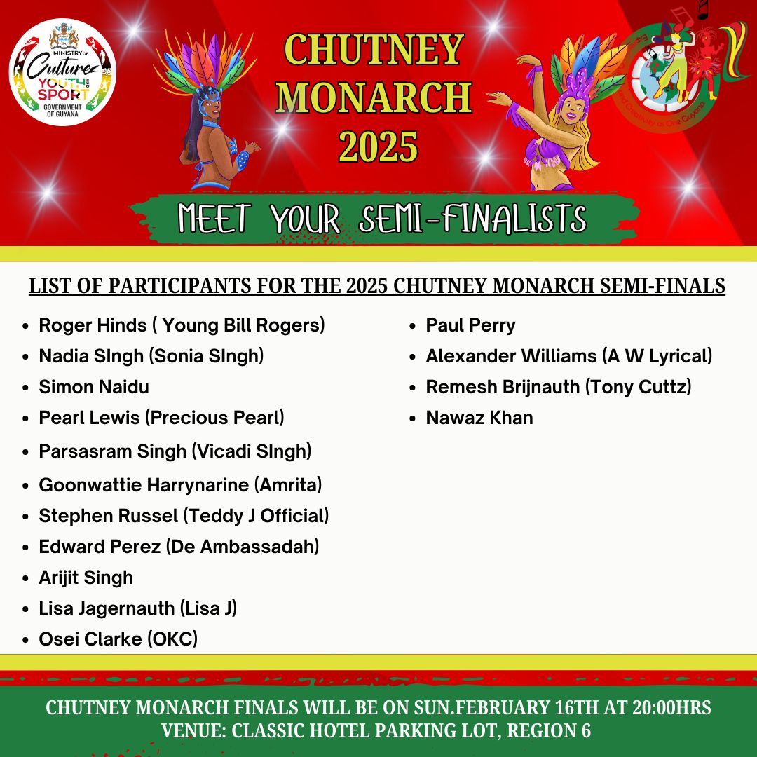 Ministry of Culture, Youth and Sport - Guyana - Here are the semi ...