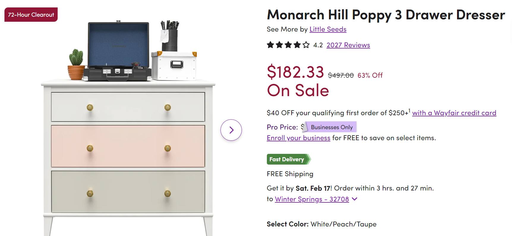 little seeds monarch hill poppy ivory oak 3 drawer dresser for pickup Kropstype-o-figur