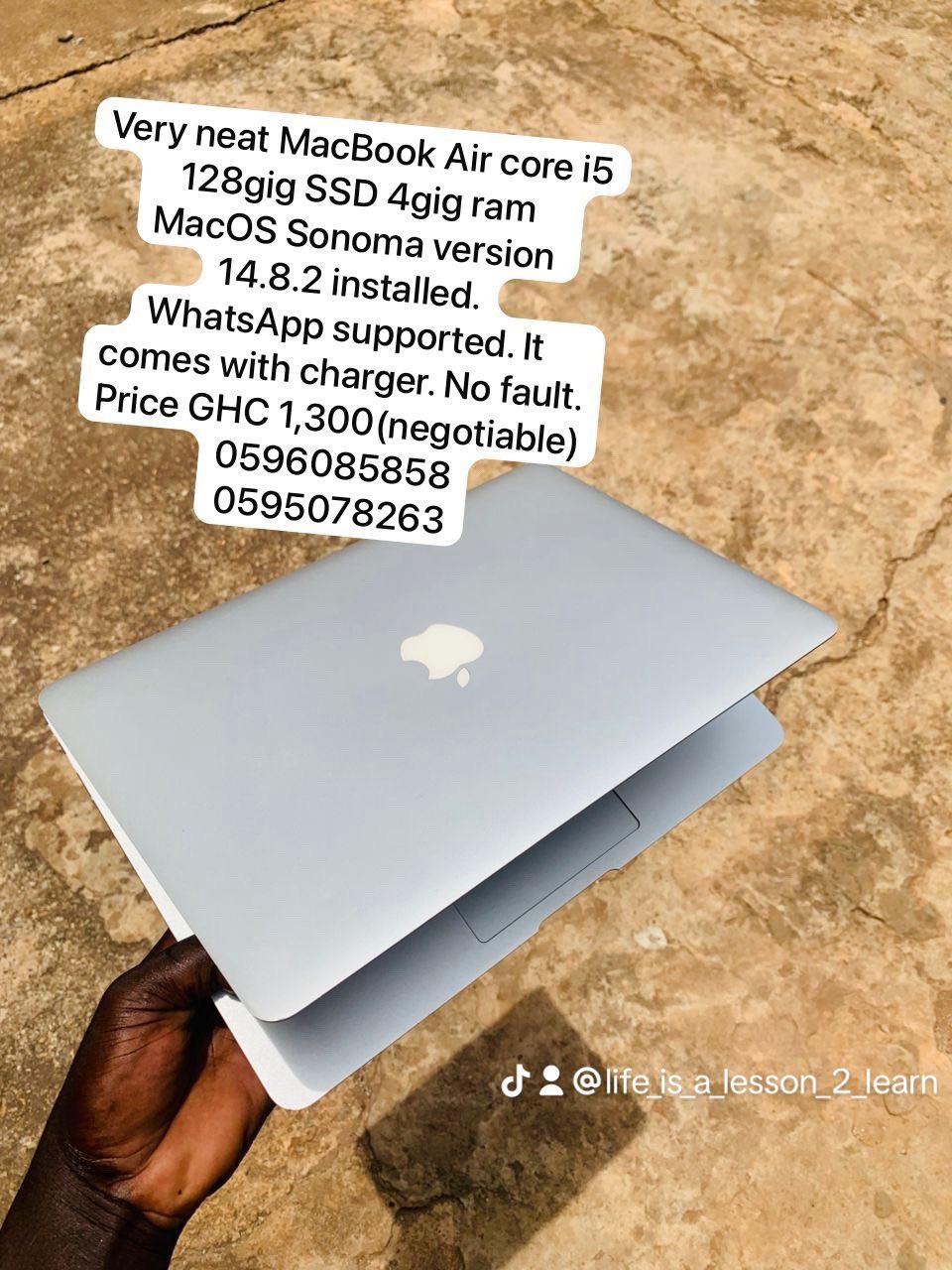 MacBook Air core i5 128gig SSD and 4gig ram. Keyboard light. macOS 