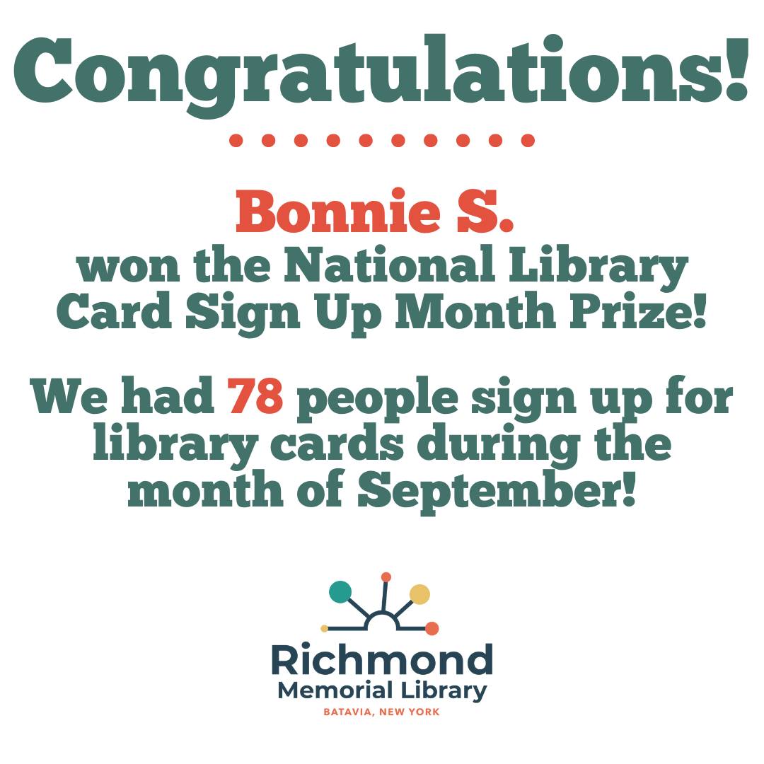 Richmond - Congratulations to the winner of our 