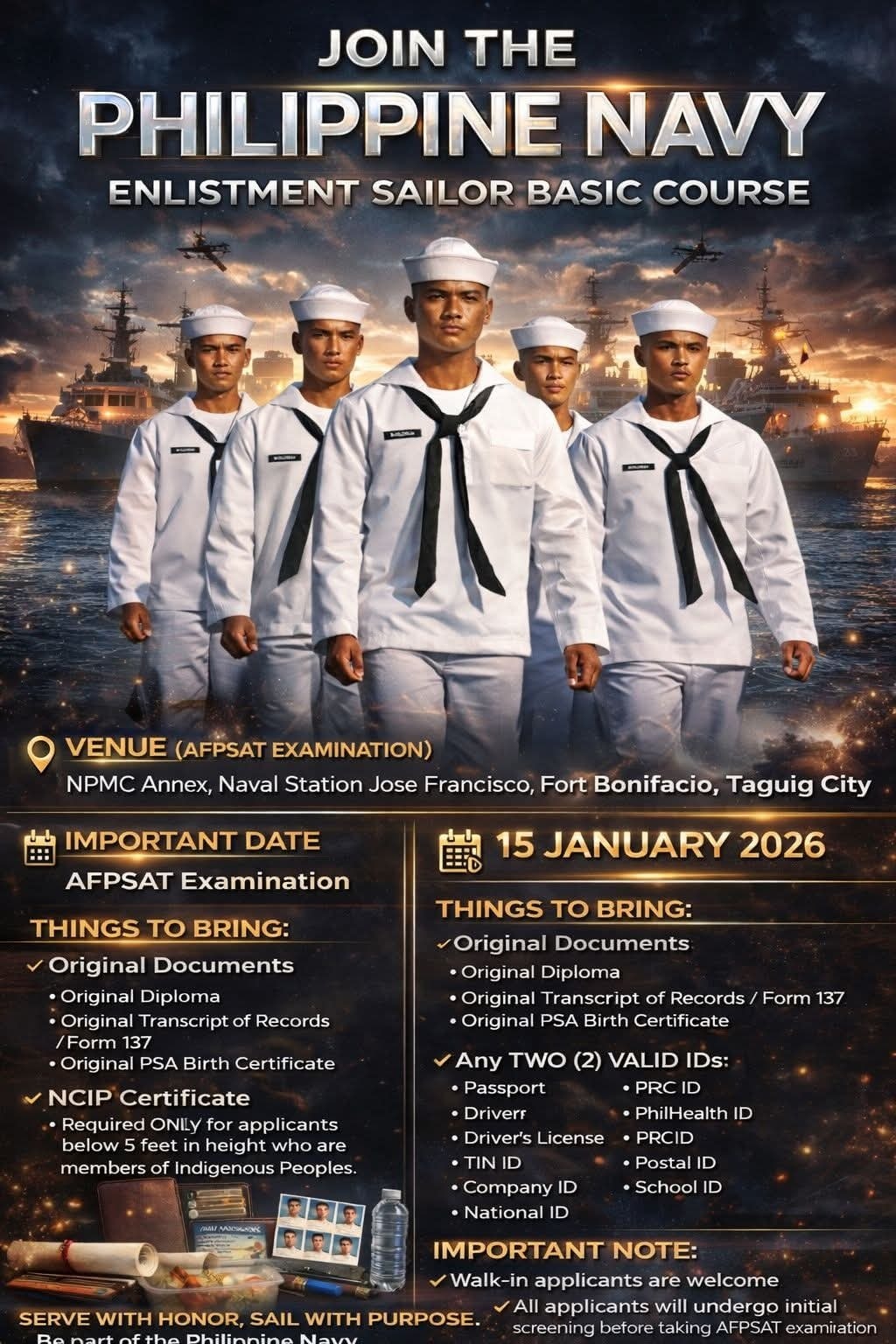 Everyday Heroes - ENLISTMENT – SAILOR BASIC COURSE 2026... | Facebook