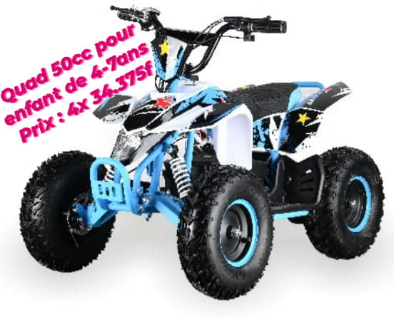 Quad enfant 125cc RINO bleu, quad essence enfant 7 à 12 ans