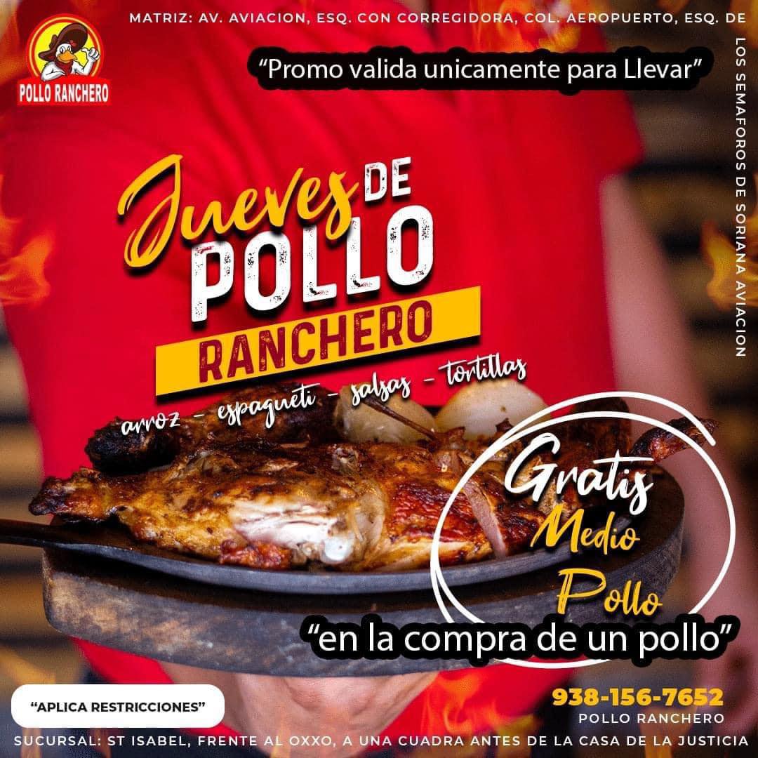 Pollo - Hoy es Jueves de Pollo Ranchero!!! 🍗 🍗 1 Pollo $225 Sabemos que ...