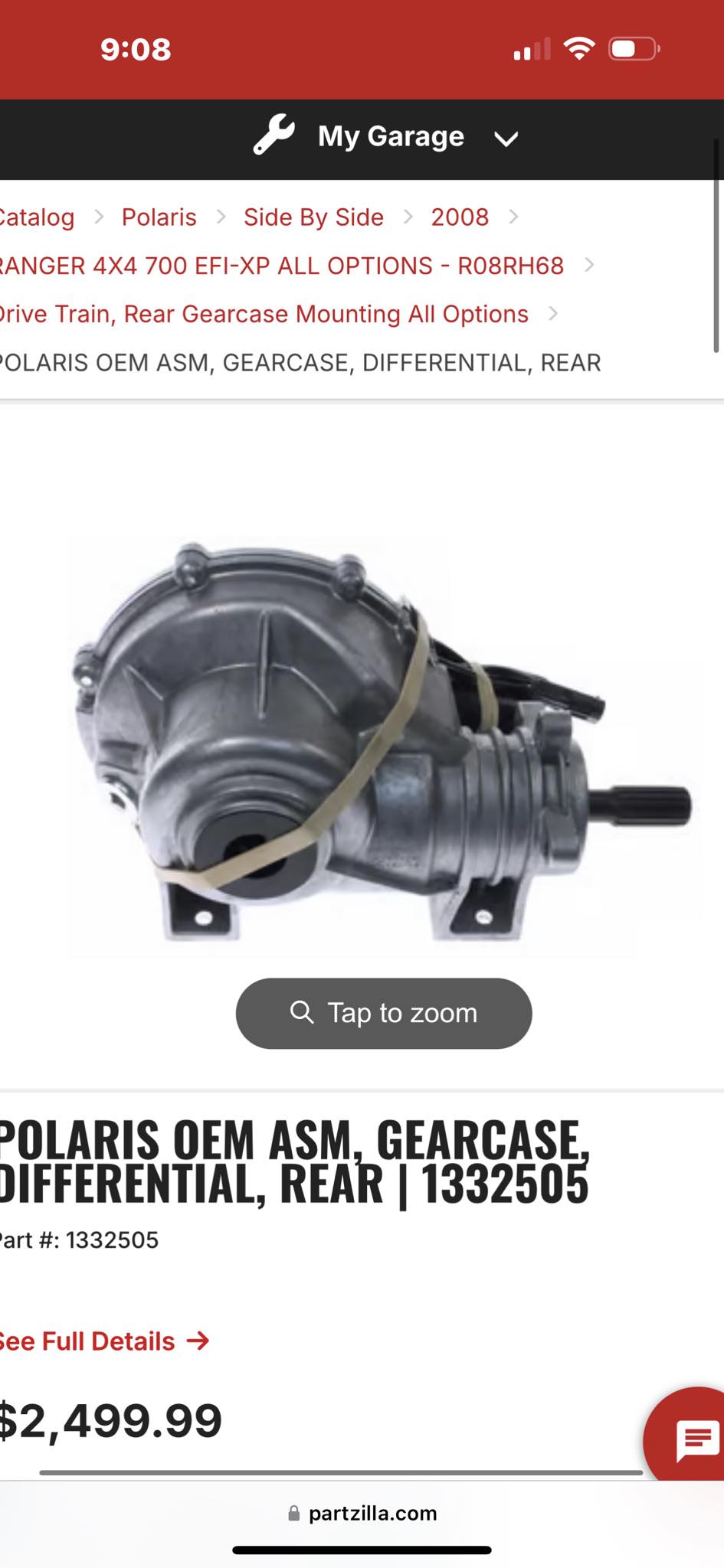 1332505 rear differential 2008 ranger 700xp Looking for one used