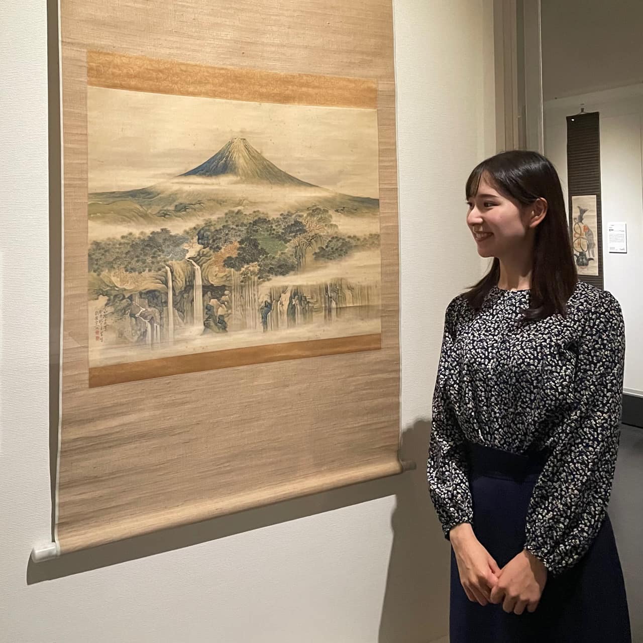 日本画も充実の #ひっぱりだこ展 🐙 #平井顕斎《白糸瀑布真景図》は