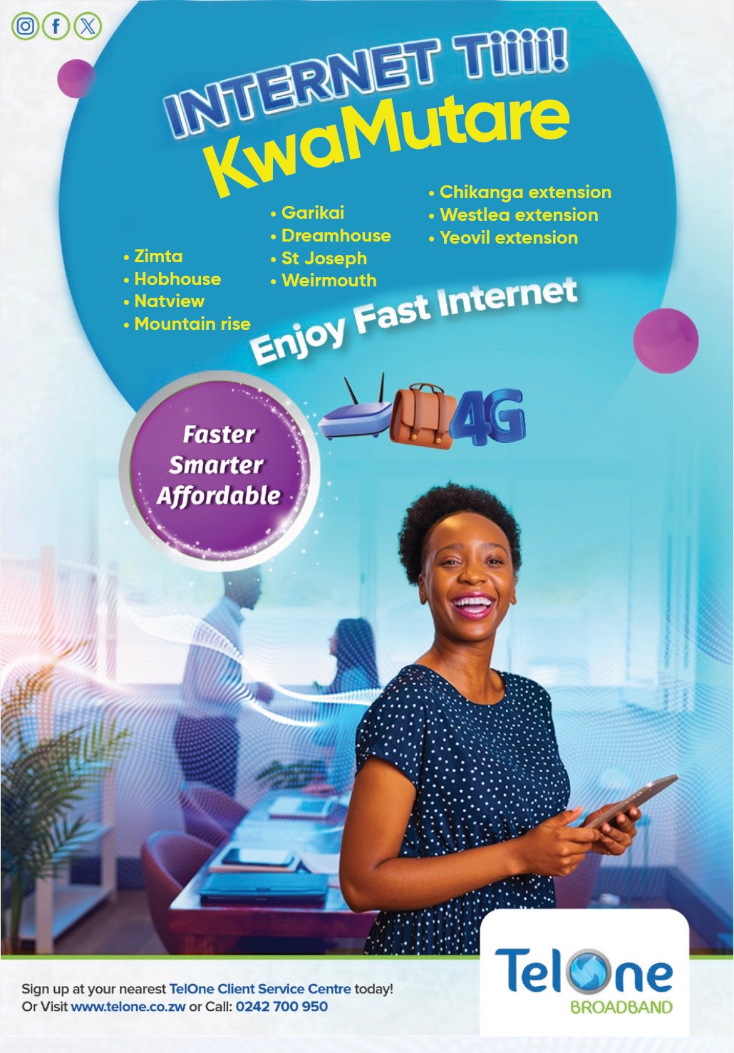 Tel·One - Mutare TelOne LTE Blaze is now in your area!... | Facebook