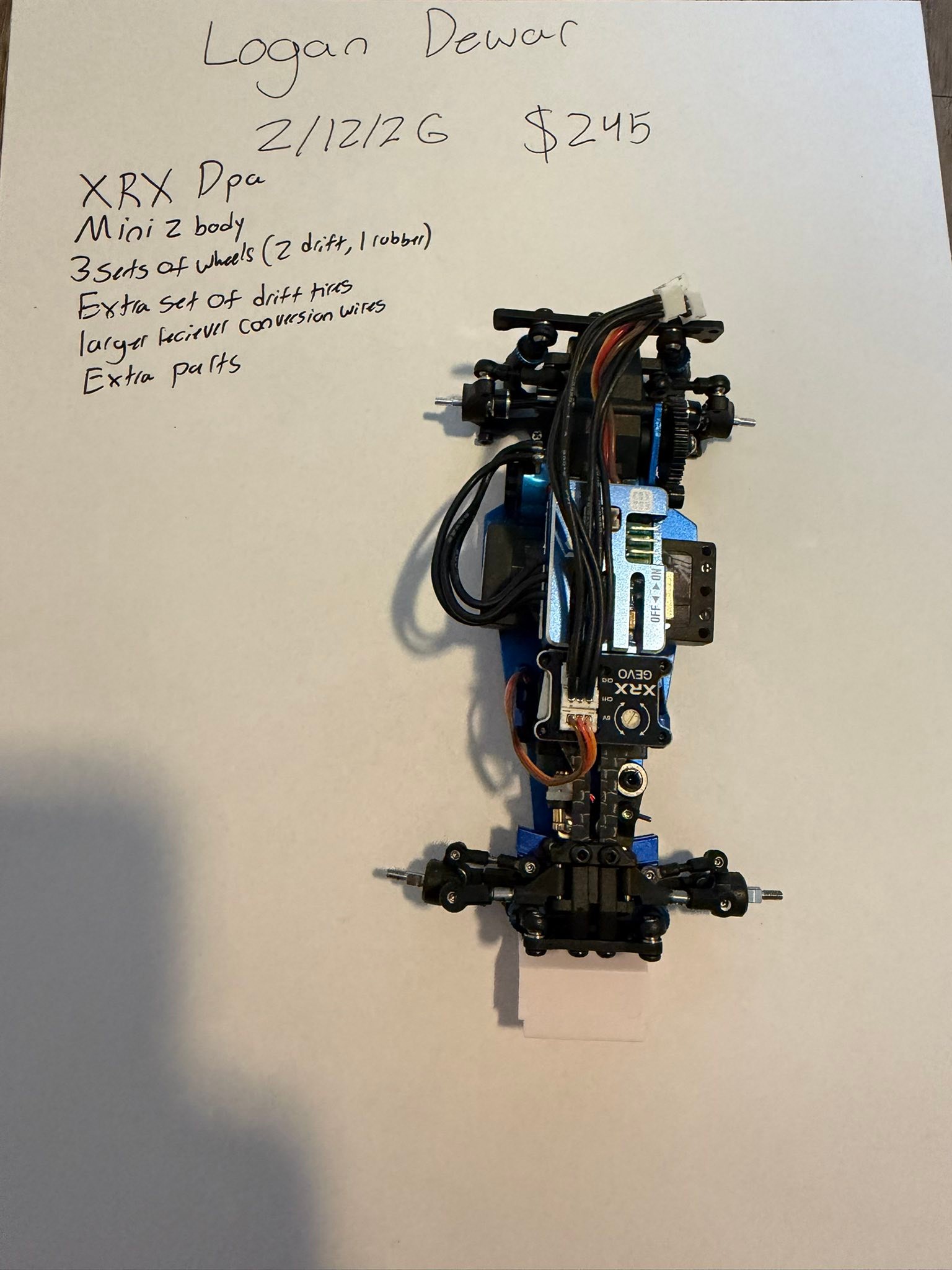 Newly built XRX Dpa 1:28 scale RC drift car FOR SALE! Never used
