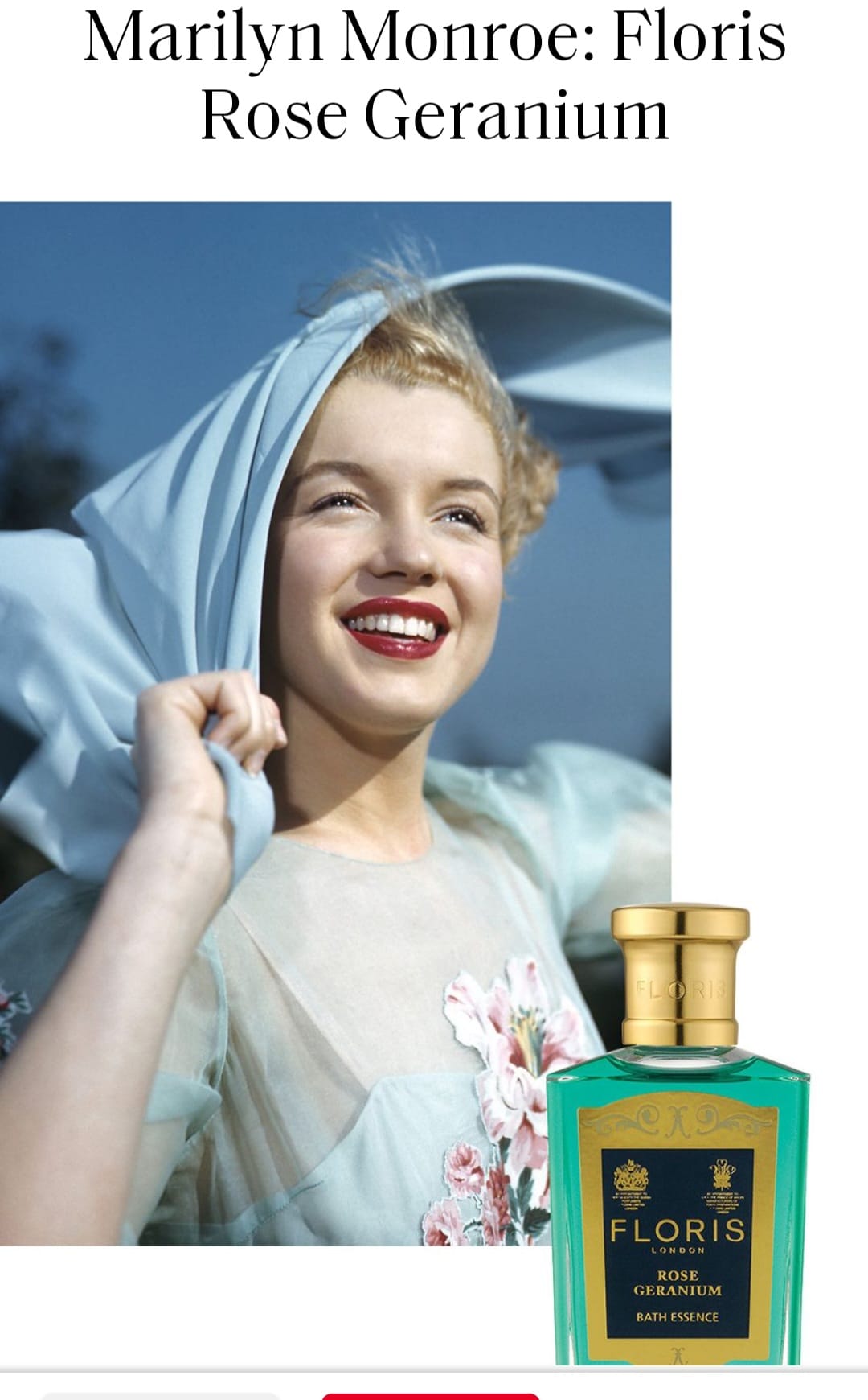 Marilyn Monroe's favorite perfumes including Chanel No5