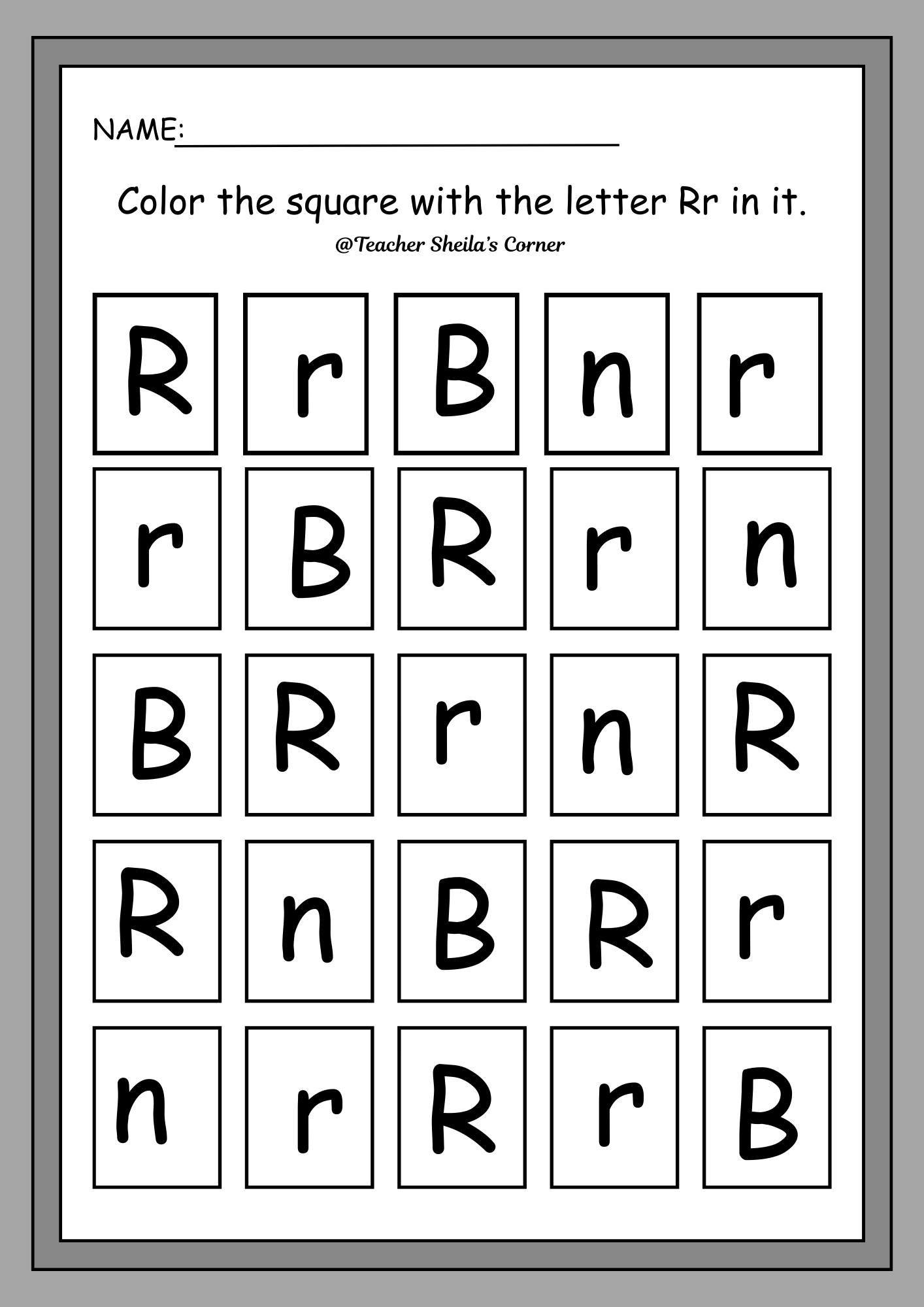 Letter Recognition Activity... - Teacher Sheila's Corner | Facebook