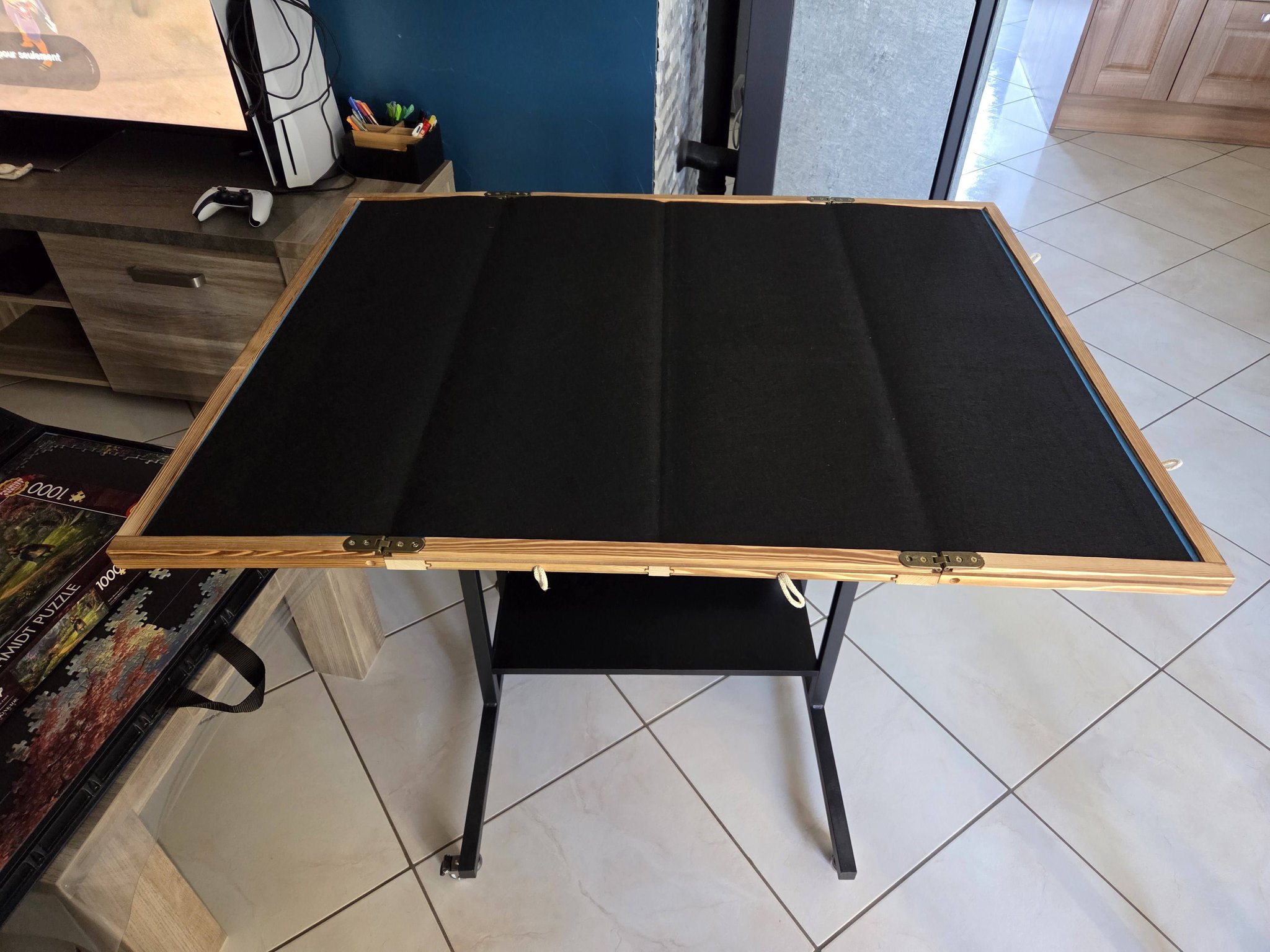 Jigpal Planche de puzzle inclinable de 1500 pièces avec 6 tiroirs colorés et couverture, table de puzzle pliable avec 3 angles réglables, chevalet/support intégré, planches de jeu légères pour adultes