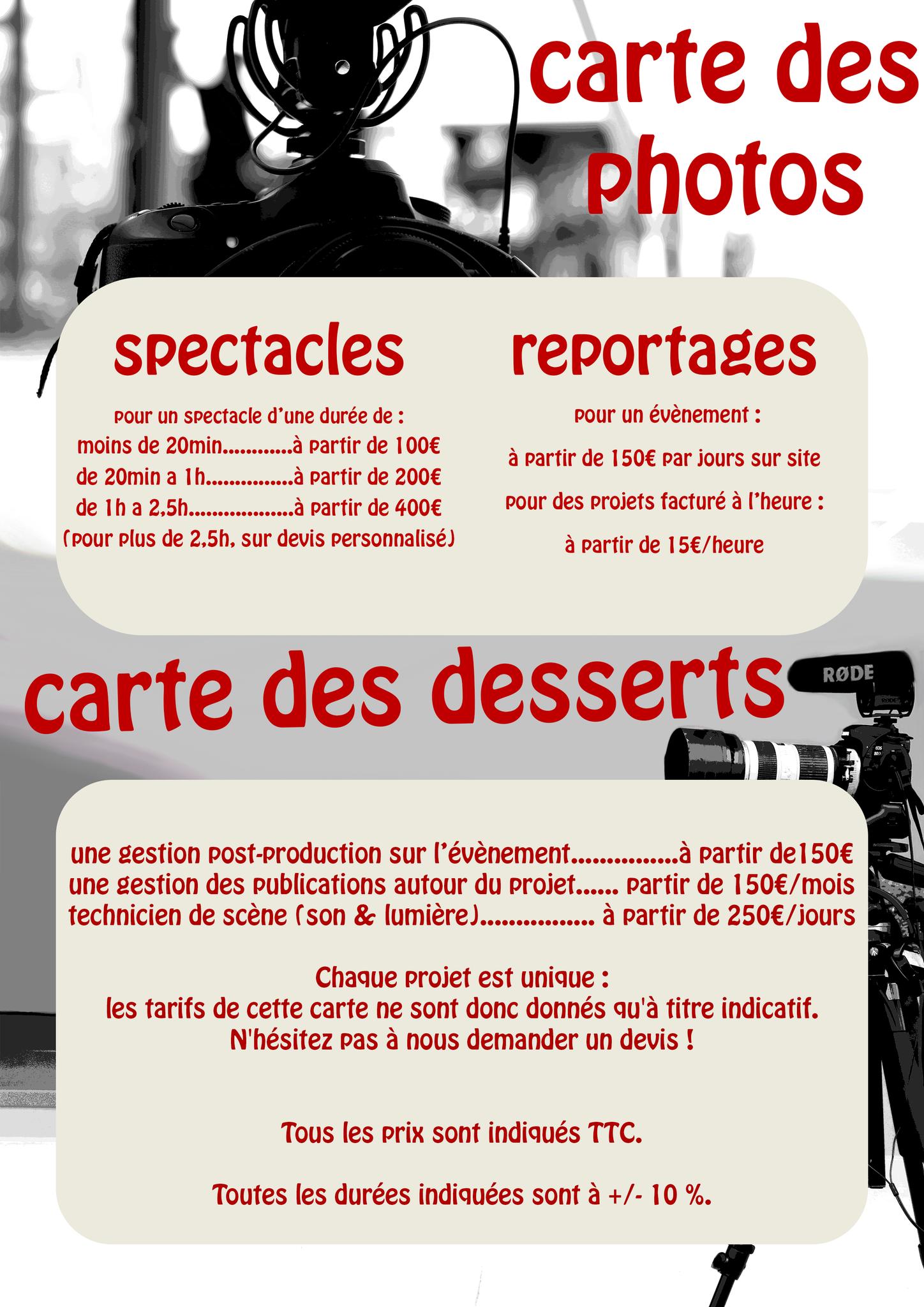 Le Menu du Studio