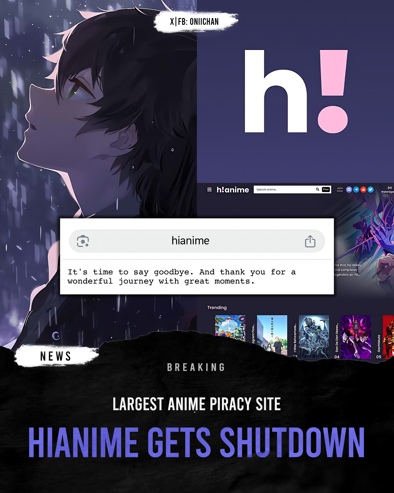 アニメ Farewell Note / Melanche[n]try 📌H!anime has officially gone dark, and the farewell message left