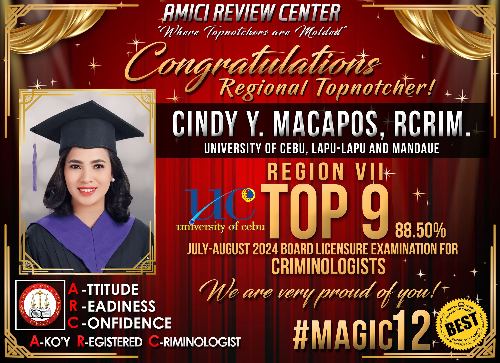 Amici - CONGRATULATIONS 🎉🎈🎊🍾 to our Regional Topnotcher (Region VII ...