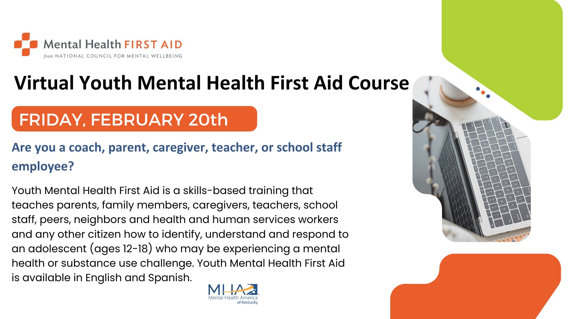 Virtual Youth Mental Health First Aid