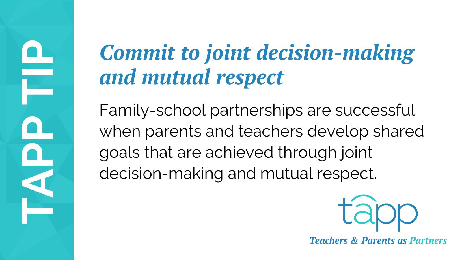 TAPP - Today's TAPP Tip 💡| Commit to joint decision-making and mutual ...