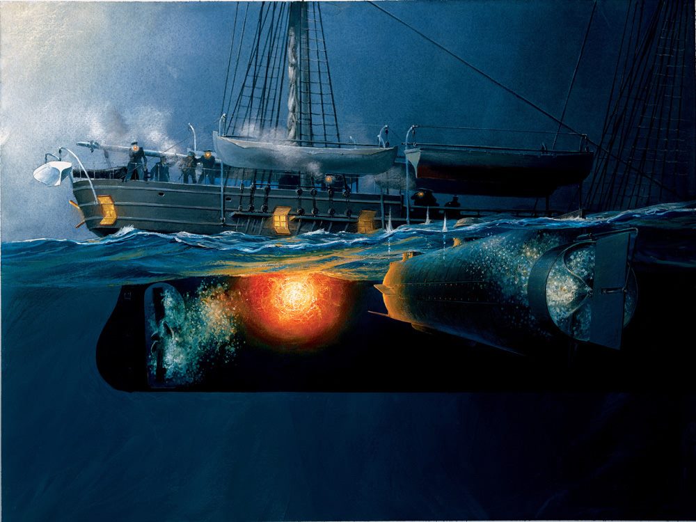 CSS - February 17 1864 - Confederate submarine H.L. Hunley sinks the ...