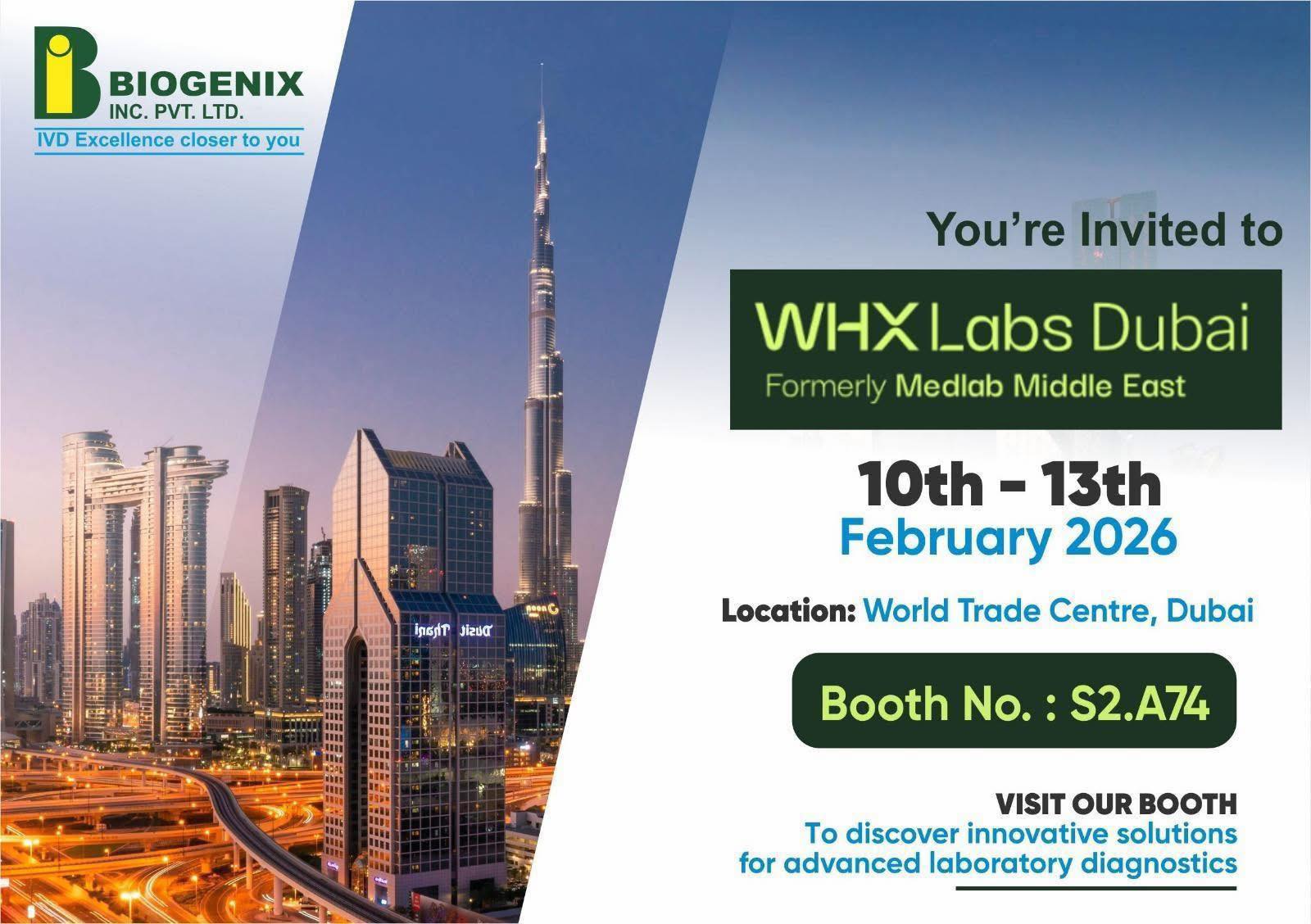Biogenix - We’re excited to welcome you to WHX Labs Dubai 2026 ...