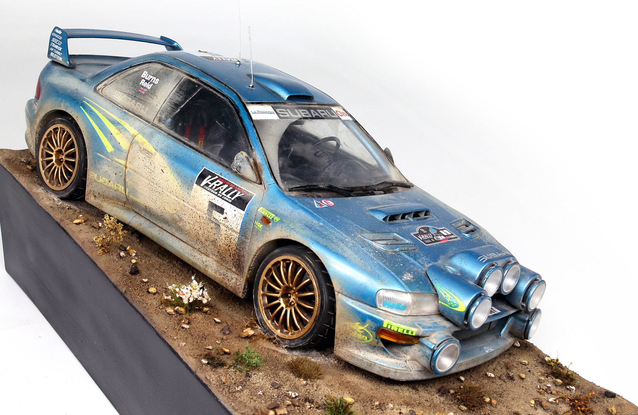 Damiano Zappi handcrafted this wooden 22b Subaru rally car model