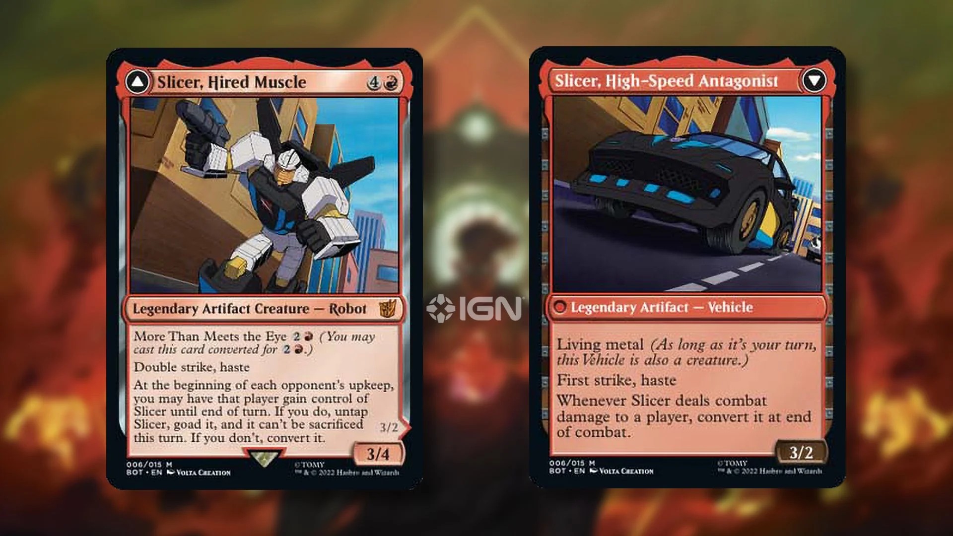 mtg cards like slicer Slicer, Hired Muscle // Slicer, High-Speed Antagonist [6] [Universes Beyond: Transformers] [Foil]  Face to Face Games MTG - Slicer, Hired Muscle