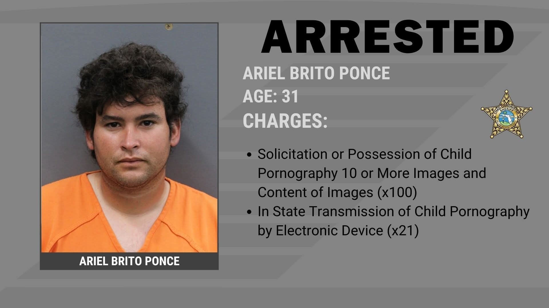🚨Man Arrested on 100 Counts of Child Pornography Charges🚨 On May  