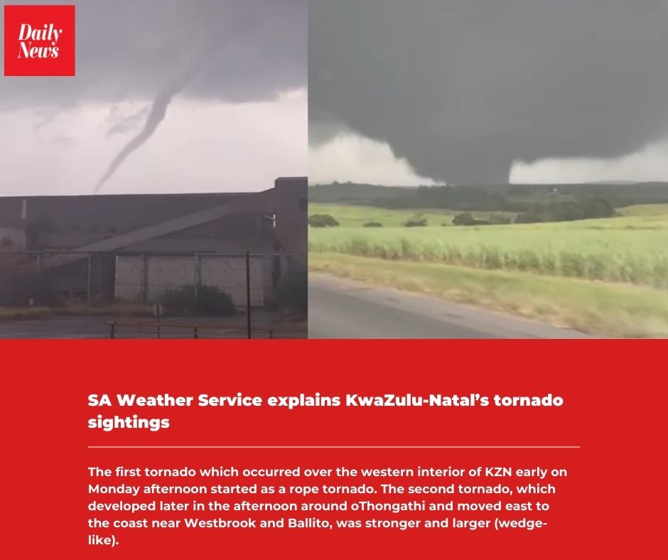 Breaking News: Another tornado hits KZN in Bergville