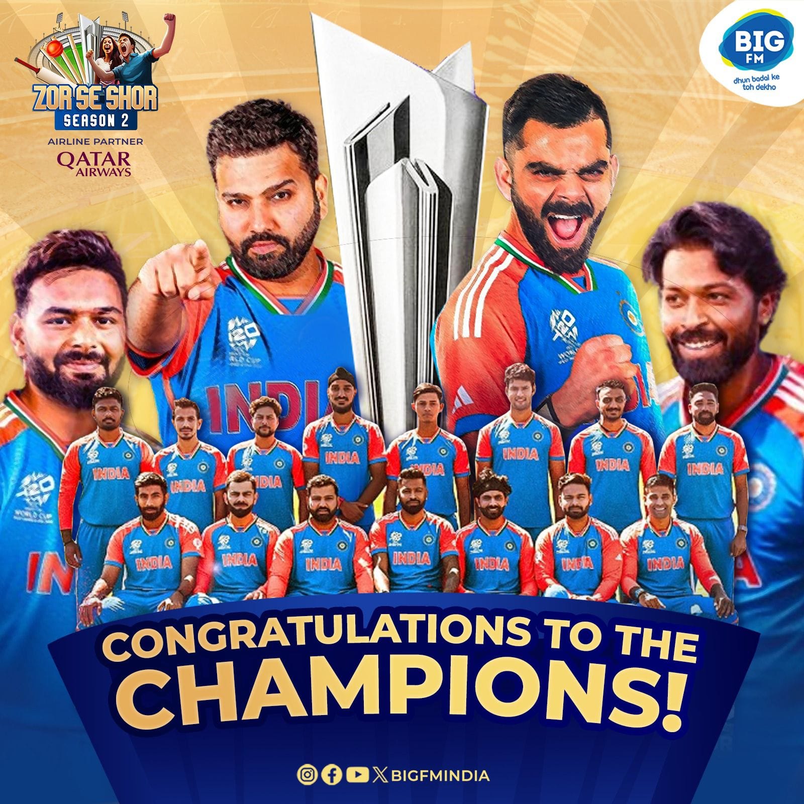 92.7 BIG FM Hisar - Finally, the undisputed CHAMPIONS 🏆 ️🇮🇳 The # ...