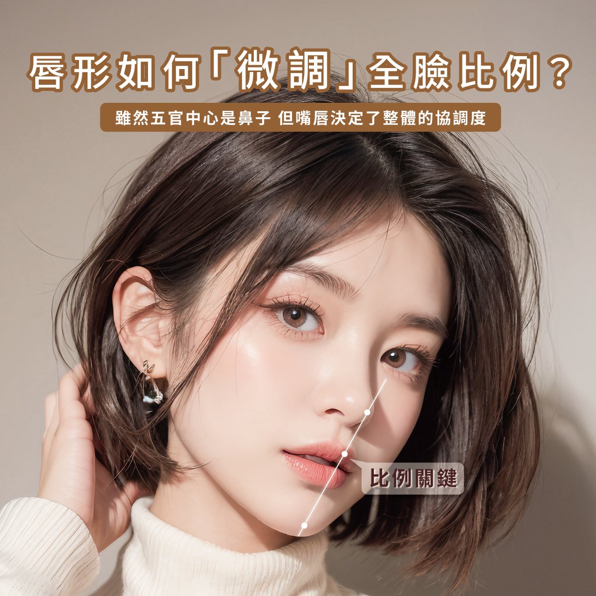 白璧美學整形外科診所 - 唇形微調 _ 為了讓全臉比例更協調👄 臉部的視覺中心落在鼻部👃... | Facebook
