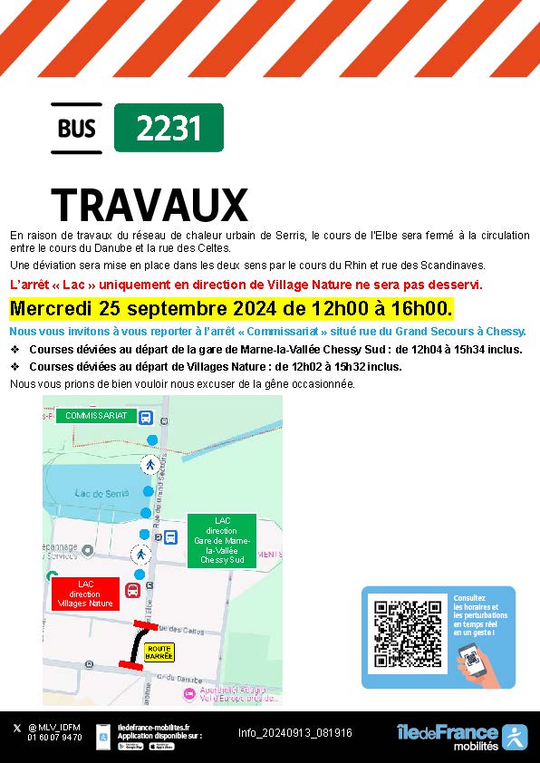 Serris - 𝗜𝗡𝗙𝗢 𝗧𝗥𝗔𝗡𝗦𝗣𝗢𝗥𝗧 🚌 LIGNE 2️⃣2️⃣3️⃣1️⃣ 🚧 En raison...