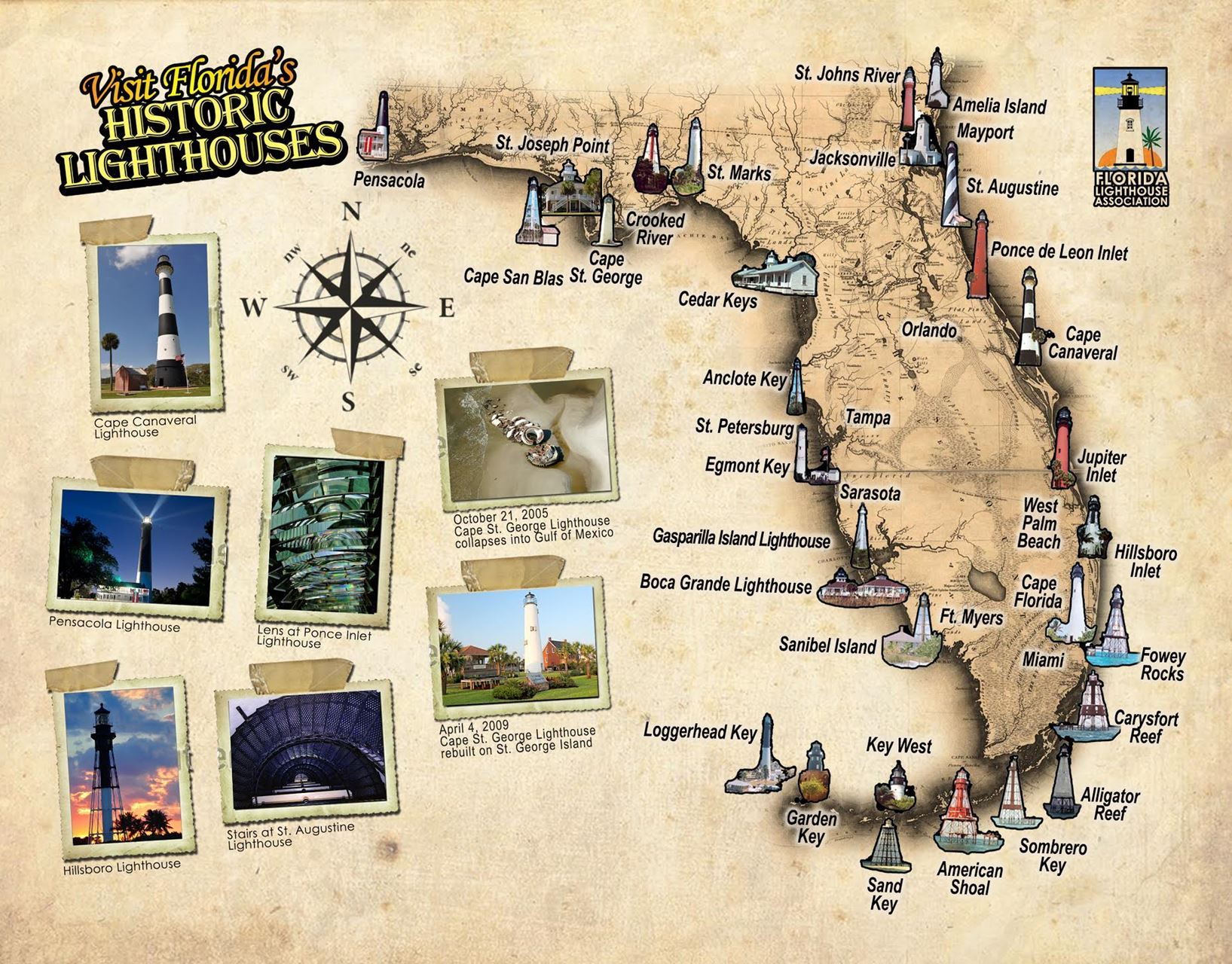 Florida - Florida is a treasure map full of lighthouses! 🗺️ This map ...