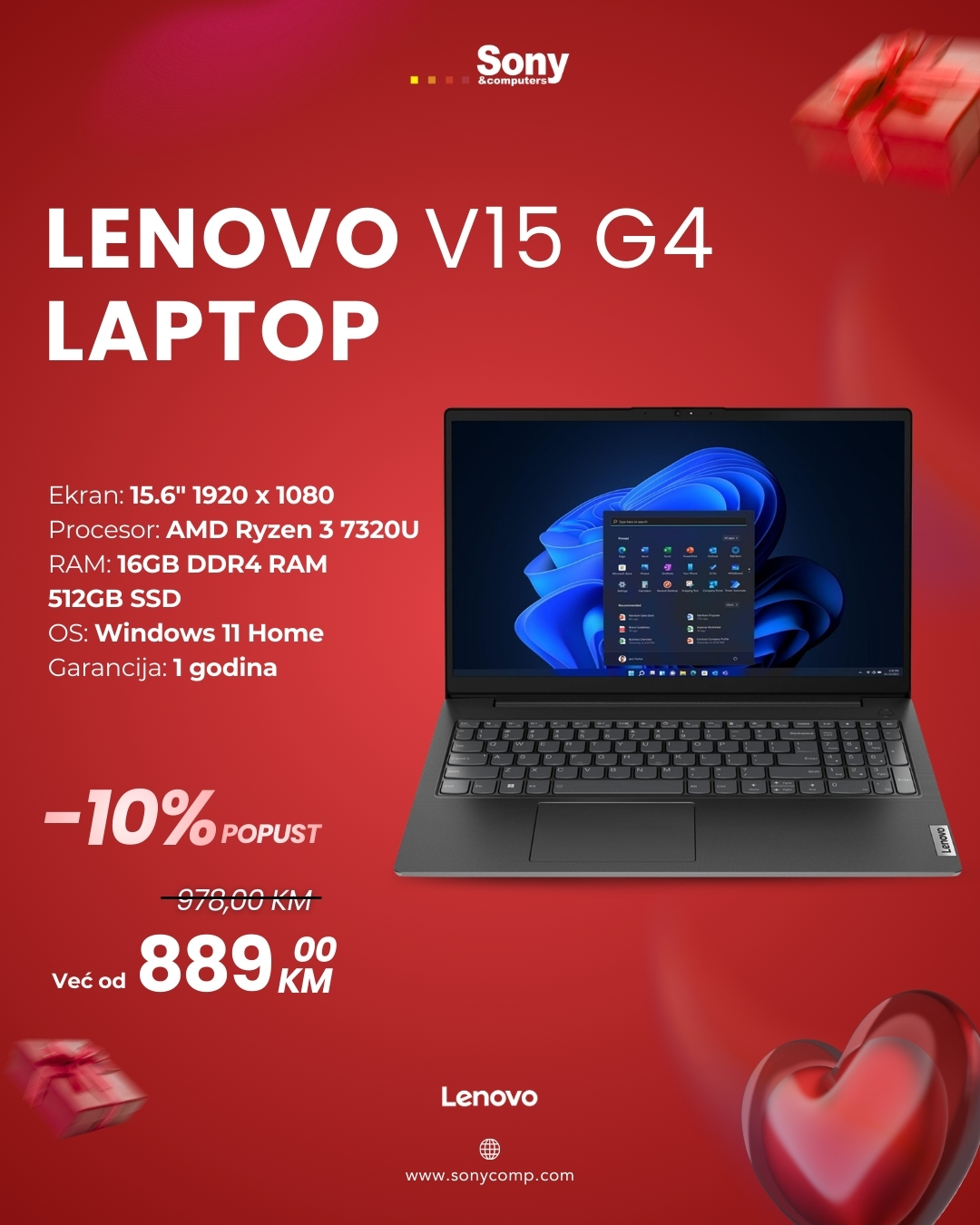 SONY&Computers - 💖💻 LENOVO V15 G4 – poklon koji traje više... | Facebook
