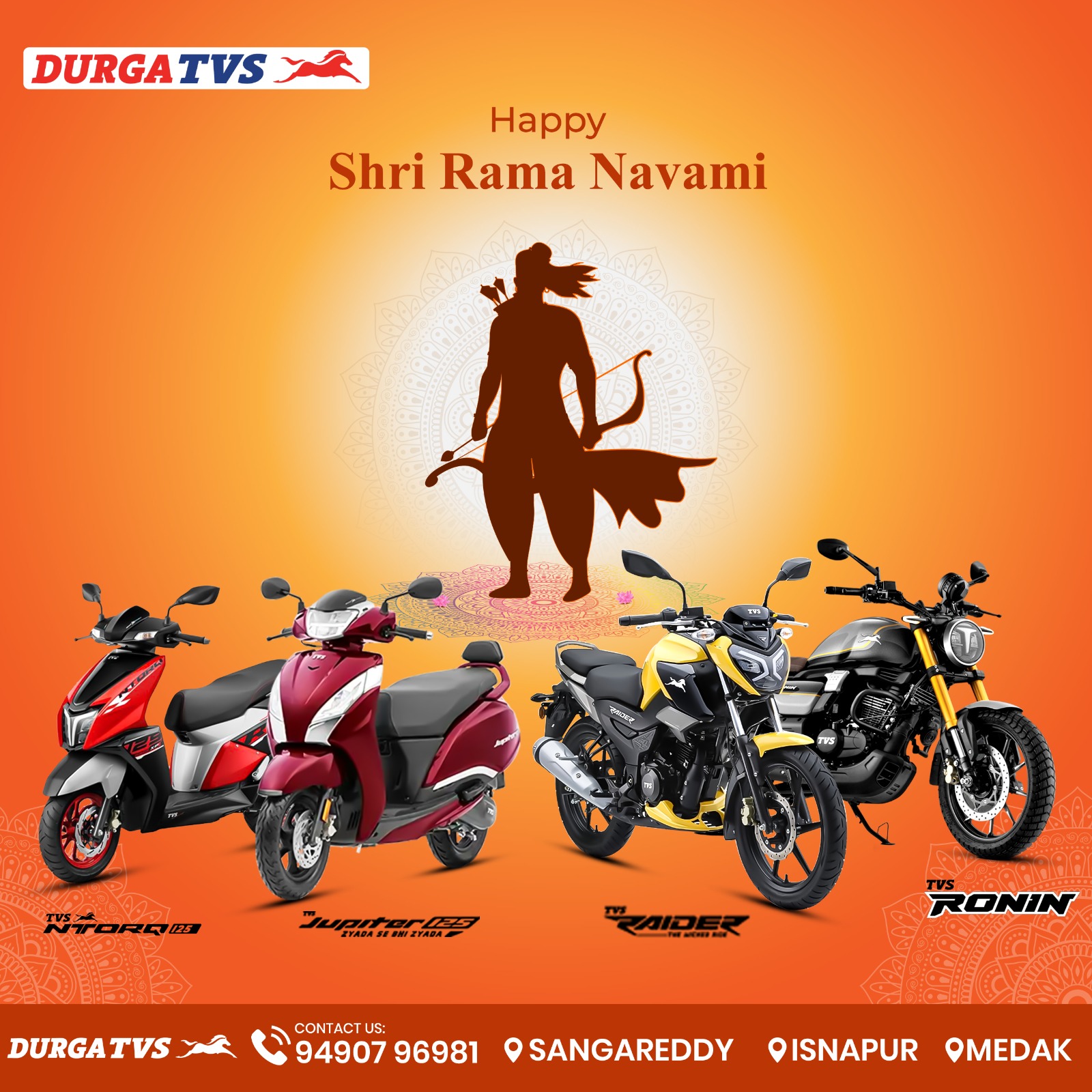 DURGA - 🚴‍♂️ Celebrate Srirama Navami with TVS bikes and experience the ...