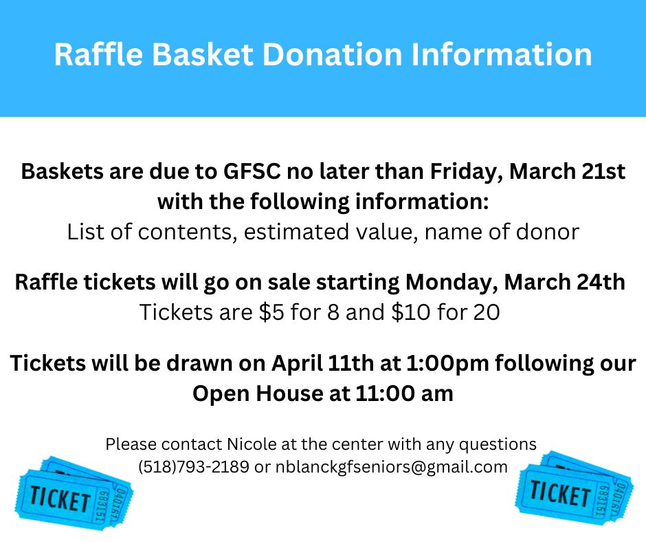 Glens Falls Senior Citizens Center, Inc. - Our annual Basket Raffle is ...