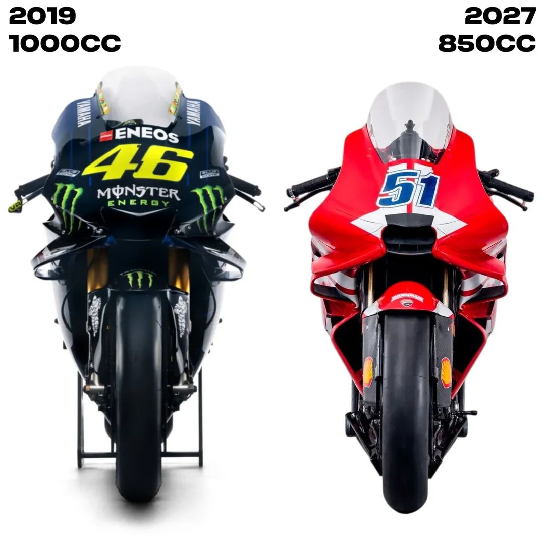 Comparison of aerodynamics on a 2019 bike and a 2027 bike #MotoGP