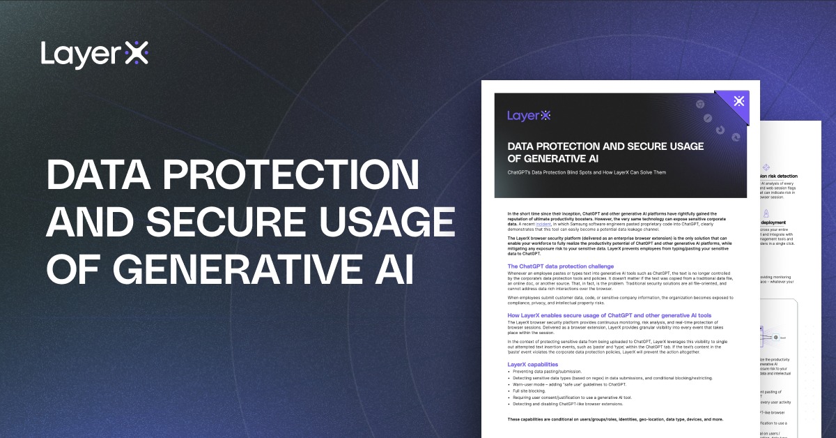 LayerX Security - Learn more about ChatGPT's data... | Facebook