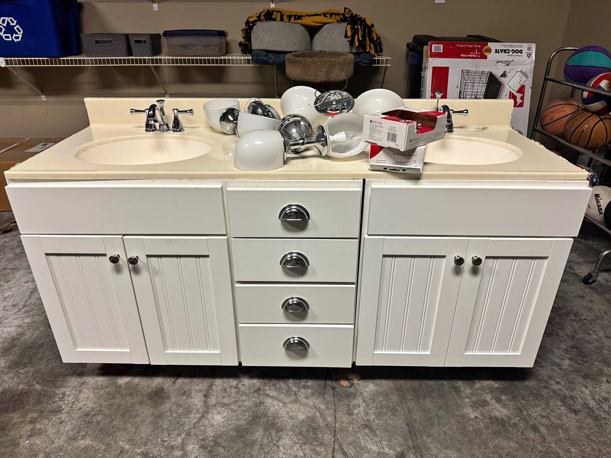 66” Double Bowl Vanity and Onyx Top - Vanities & Makeup Tables