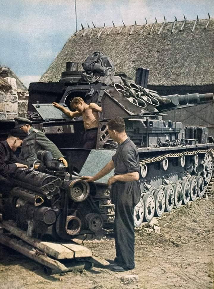 Eastern Front, 21 June 1944. A Panzer IV Ausf. H, covered in fir